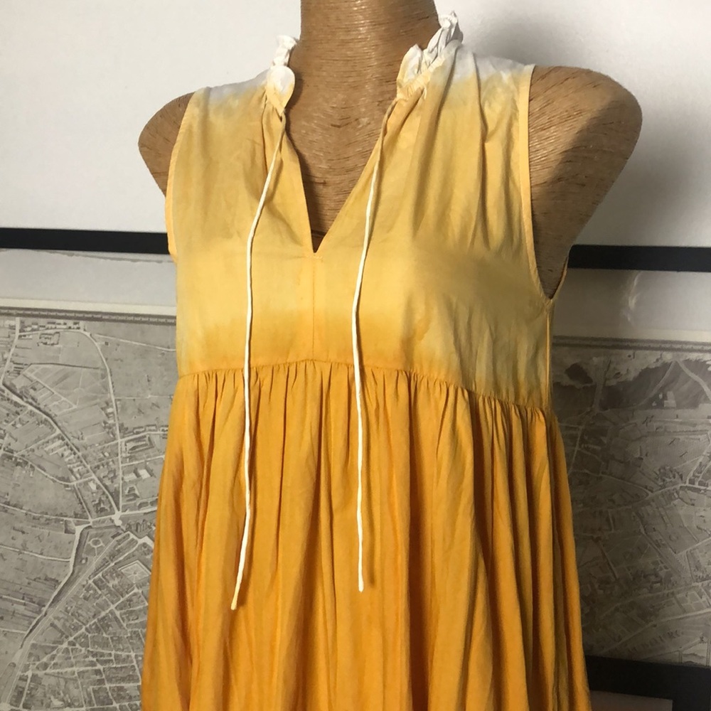 S/W/F Sleeveless Ombre Tiered Maxi Dress in Orange and Sage Size S - Picture 5 of 9